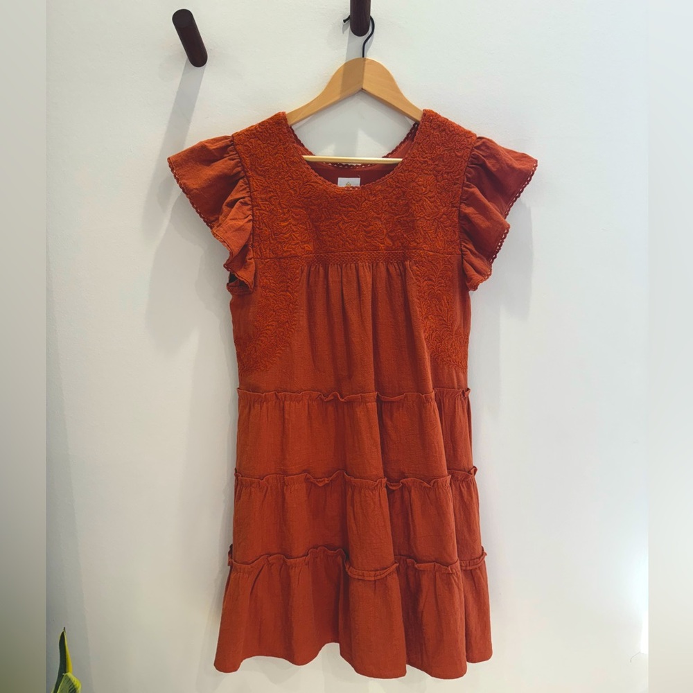 Orange Sundress with Embroidery Details